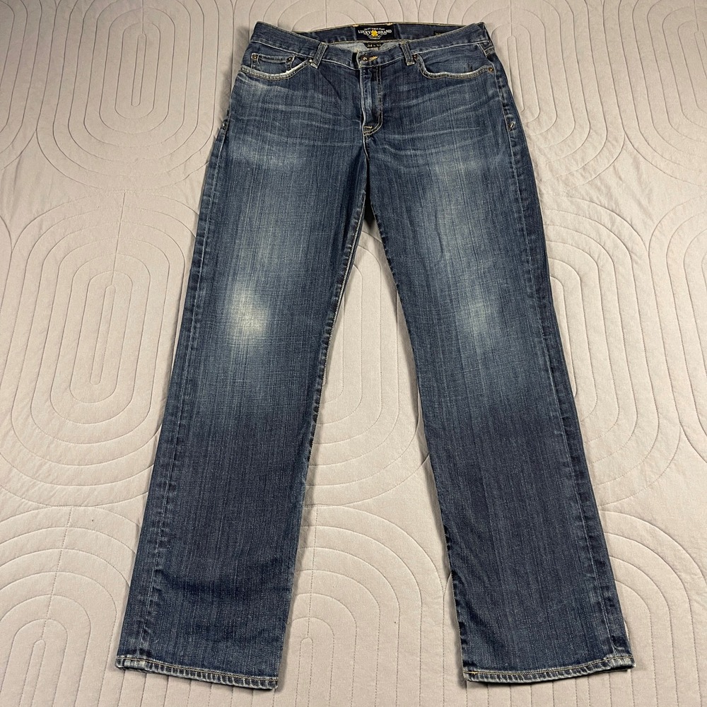 Lucky Brand 363 Vintage Straight Jeans Mens 34x32 Premium Italian Denim Blue